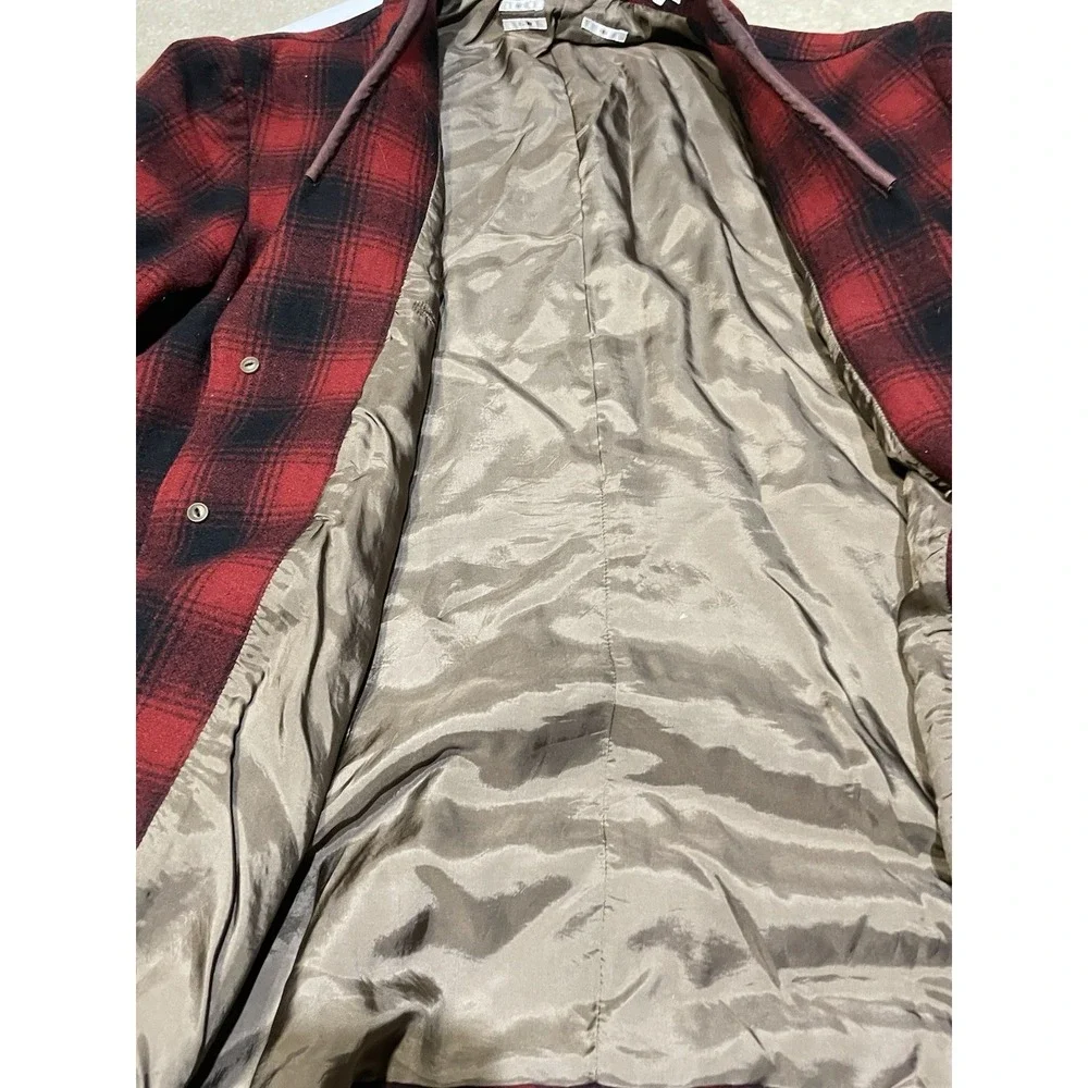 Paul Smith Red Ear Wool Plaid Field Jacket Blazer Men XL Red Black Buffalo Check